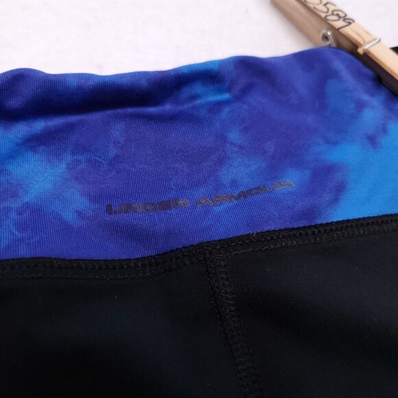 Under Armour Athletic Yoga Running Leggings Pants Womens Size S Black Blue - Picture 8 of 9
